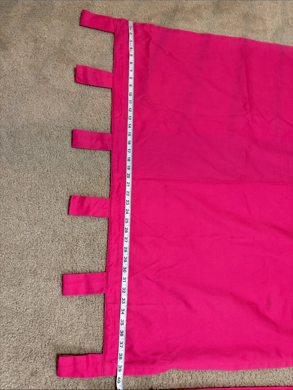 Wamsutta hot pink tab loop drape window panels (2 panels)